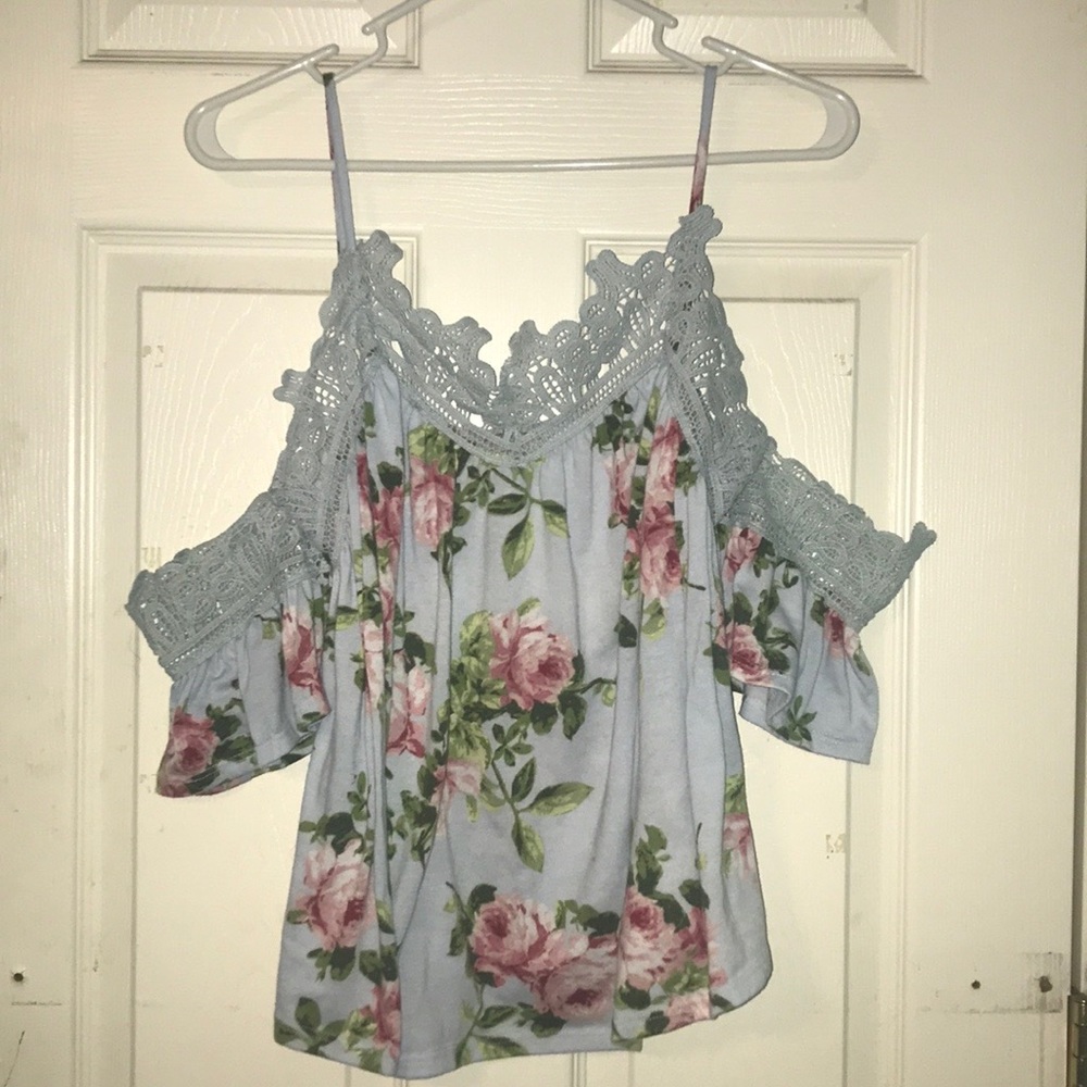 Charlotte Russe Floral Off the Shoulder Shirt